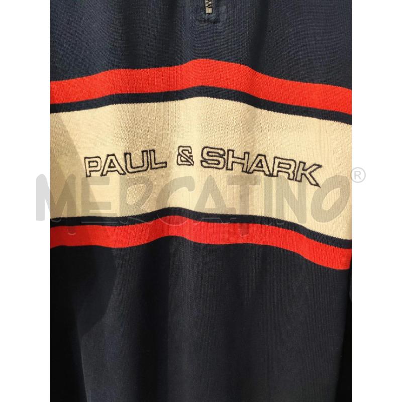 MAGLIA UOMO PAUL & SHARK BLU STRISCIA BIANCA E ROSSA | Mercatino dell'Usato Mestre 3