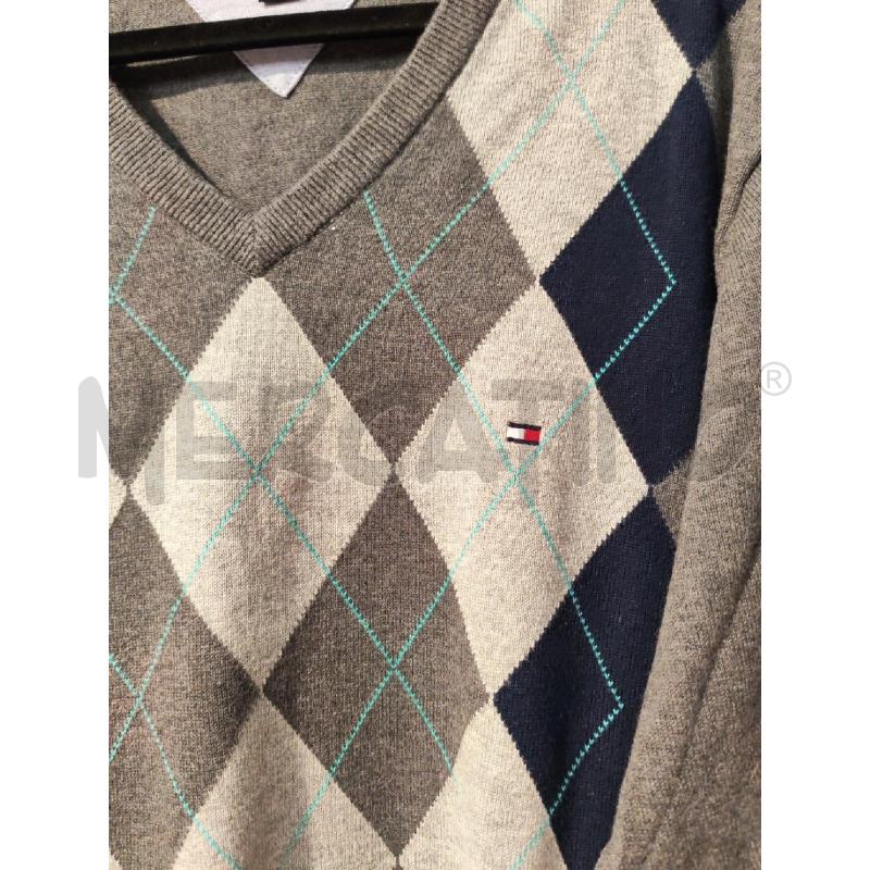 MAGLIA UOMO TOMMY HILFIGER GRIGIO ROMBI BLU | Mercatino dell'Usato Mestre 3