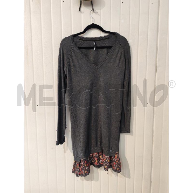MAGLIONE DONNA PEPE JEANS GRIGIO CON SOTTOVESTE FIORI  | Mercatino dell'Usato Mestre 1
