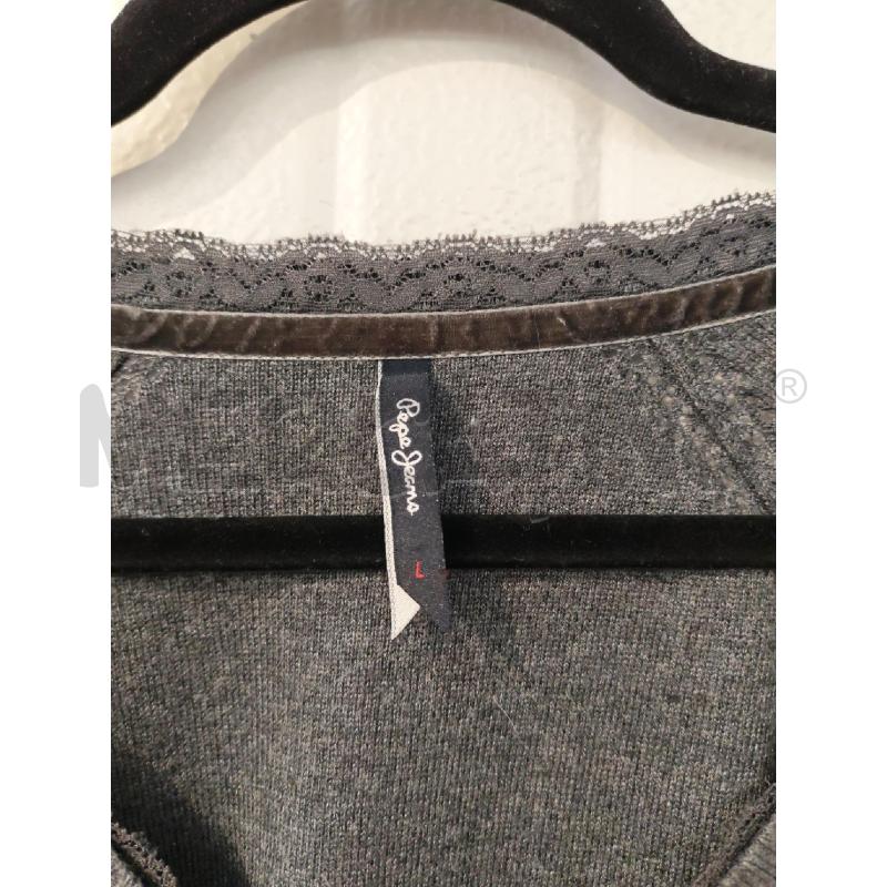 MAGLIONE DONNA PEPE JEANS GRIGIO CON SOTTOVESTE FIORI  | Mercatino dell'Usato Mestre 2