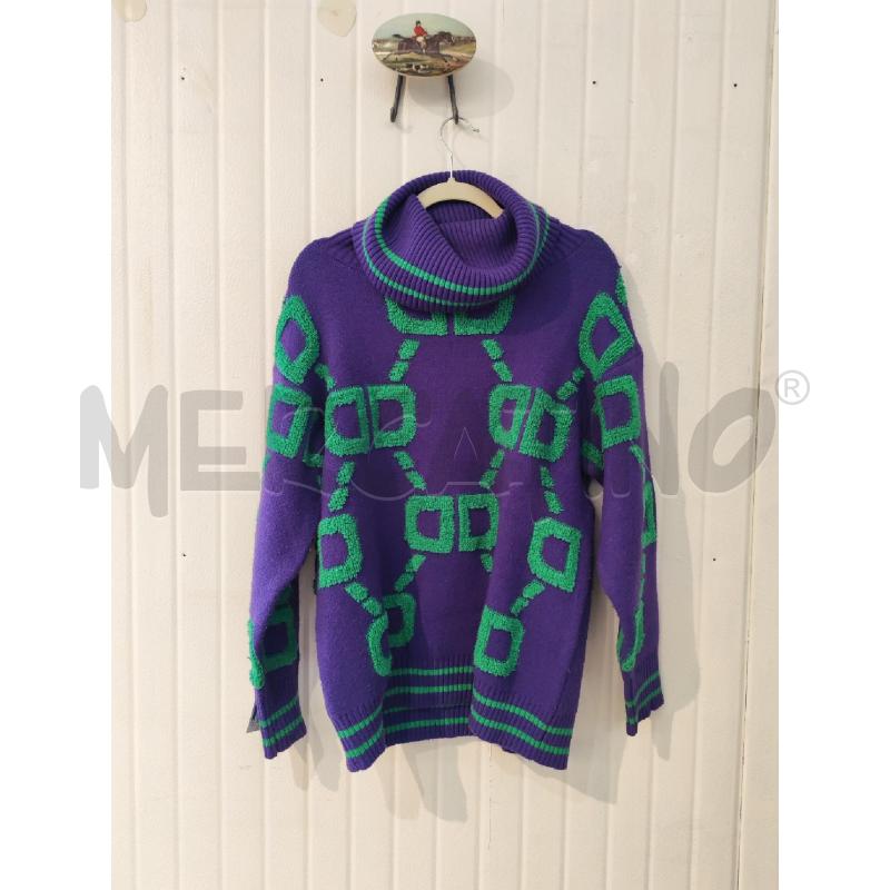 MAGLIONE DONNA SM VIOLA FANTASIA VERDE | Mercatino dell'Usato Mestre 1