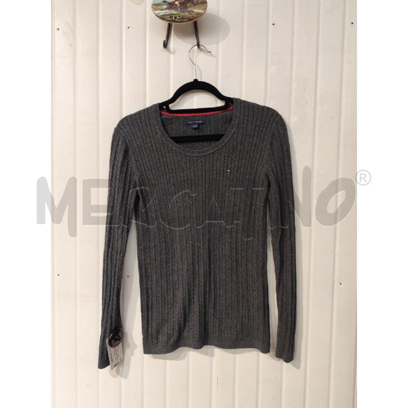 MAGLIONE DONNA TOMMY HILFIGER GRIGIO INTRECCIATO | Mercatino dell'Usato Mestre 1