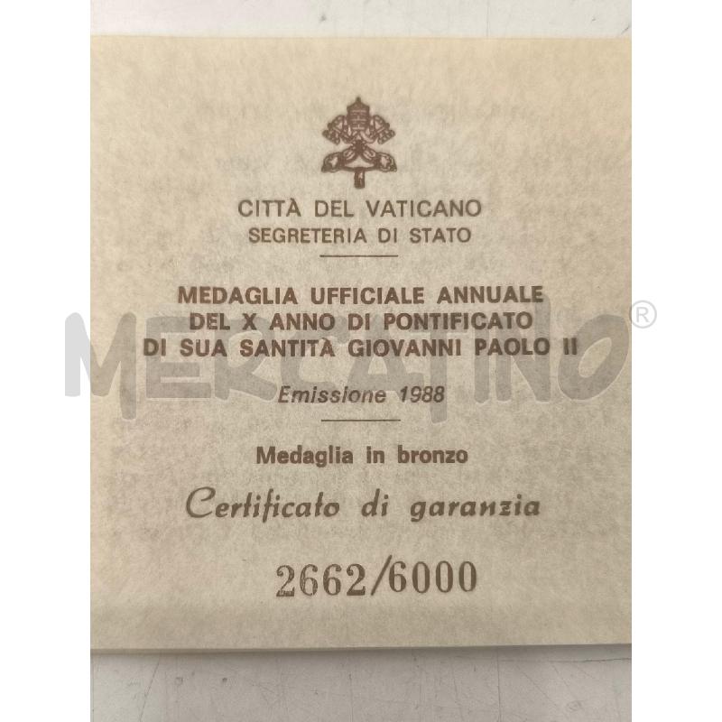 MEDAGLIA GIOVANNI PAOLO II 1988 | Mercatino dell'Usato Mestre 3