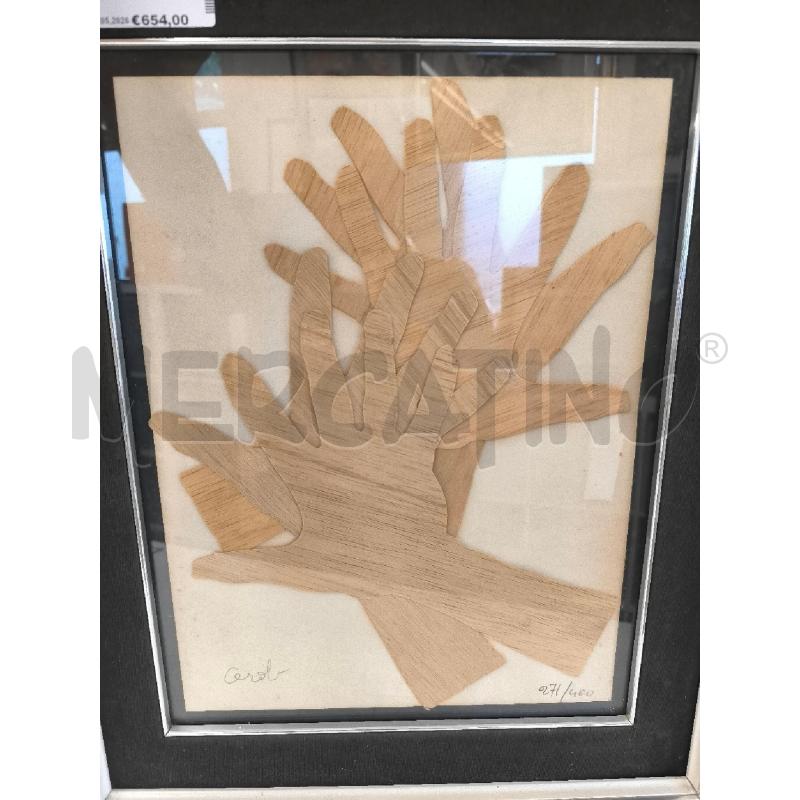 MULTIPLO IN LEGNO IN CORNICE MARIO CEROLI LA BIENNALE DI VENEZIA 1969 | Mercatino dell'Usato Mestre 1