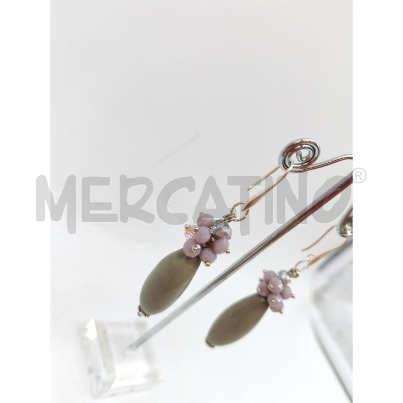 ORECCHINI PERLE DI MURANO GRIGIO E LILLA | Mercatino dell'Usato Mestre 2
