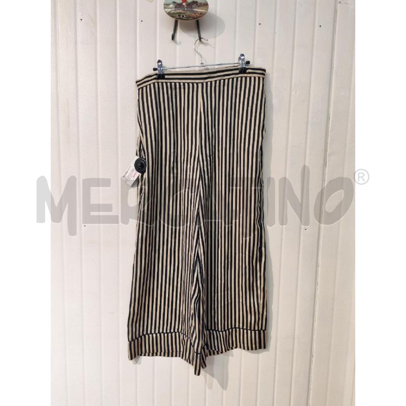 PANTALONE DONNA EMME MARELLA A RIGHE NERE E BEIGE | Mercatino dell'Usato Mestre 1