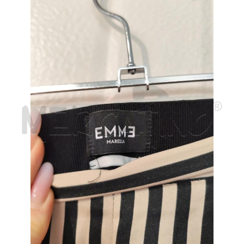 PANTALONE DONNA EMME MARELLA A RIGHE NERE E BEIGE | Mercatino dell'Usato Mestre 2