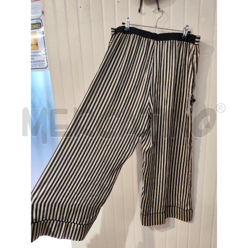PANTALONE DONNA EMME MARELLA A RIGHE NERE E BEIGE | Mercatino dell'Usato Mestre 4