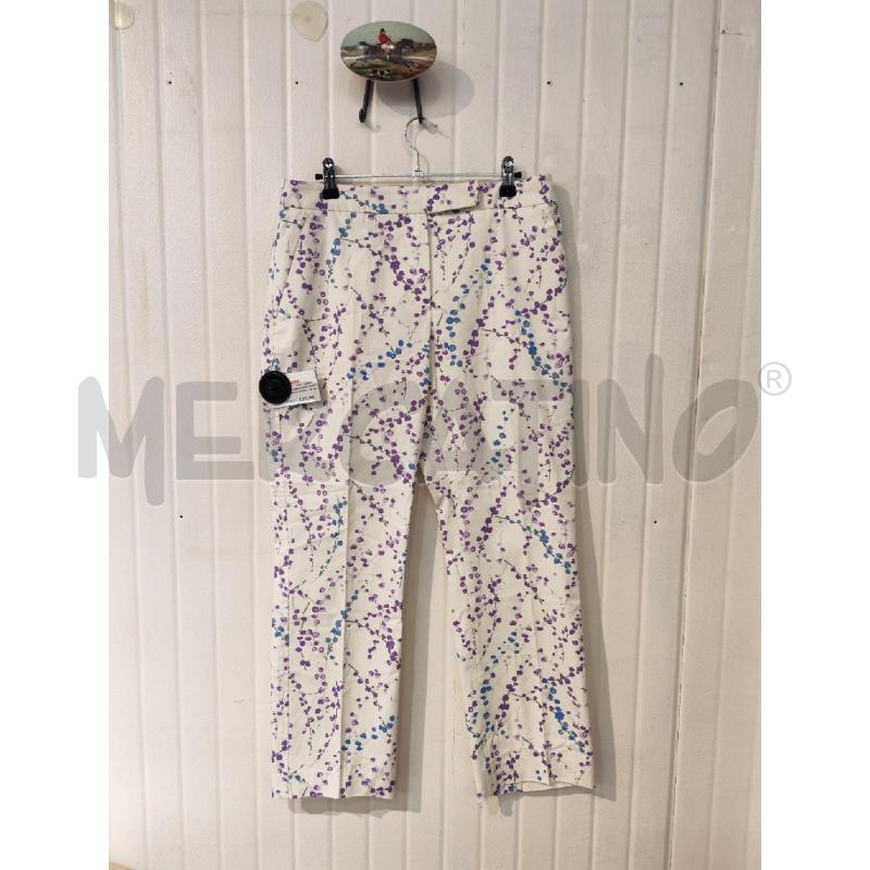 PANTALONE DONNA INTREND BIANCA FIORELLINI VIOL,A E AZZURRI | Mercatino dell'Usato Mestre 1