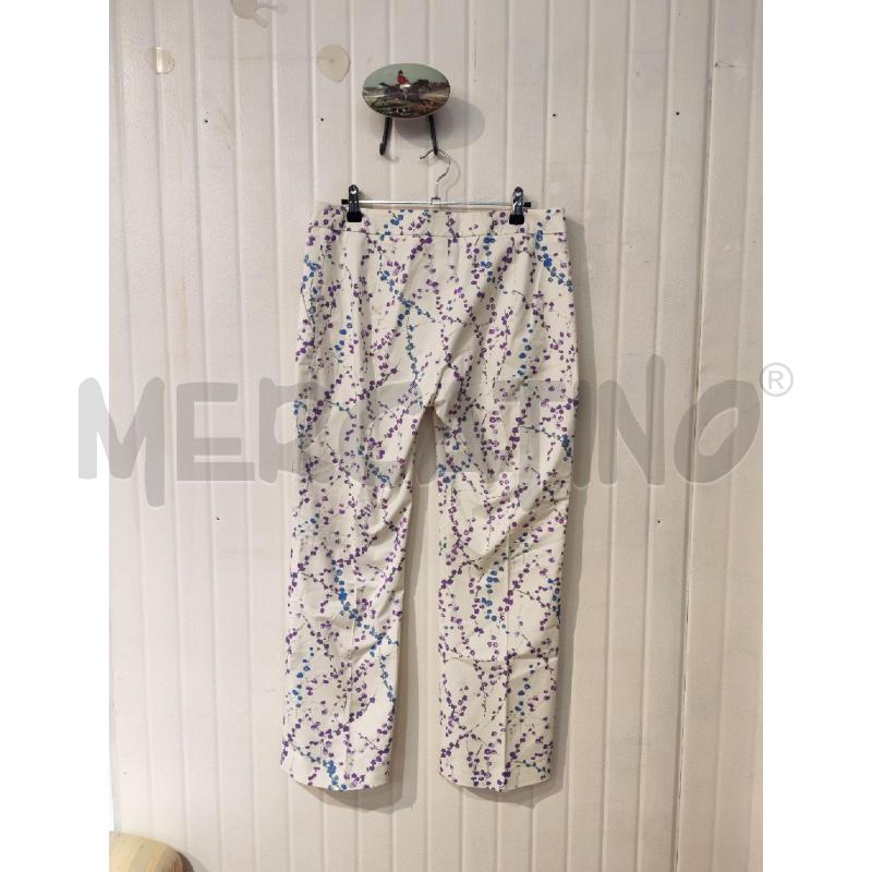 PANTALONE DONNA INTREND BIANCA FIORELLINI VIOL,A E AZZURRI | Mercatino dell'Usato Mestre 3