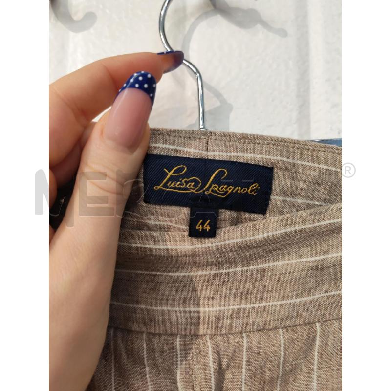 PANTALONE DONNA LUISA SPAGNOLI BEIGE 100% LINO GESSATI | Mercatino dell'Usato Mestre 2