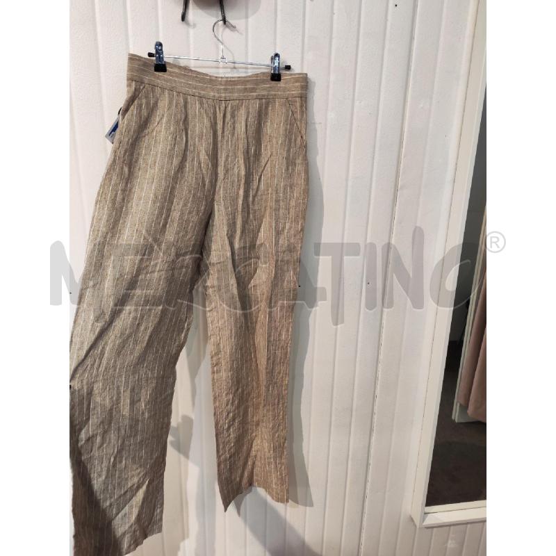 PANTALONE DONNA LUISA SPAGNOLI BEIGE 100% LINO GESSATI | Mercatino dell'Usato Mestre 3