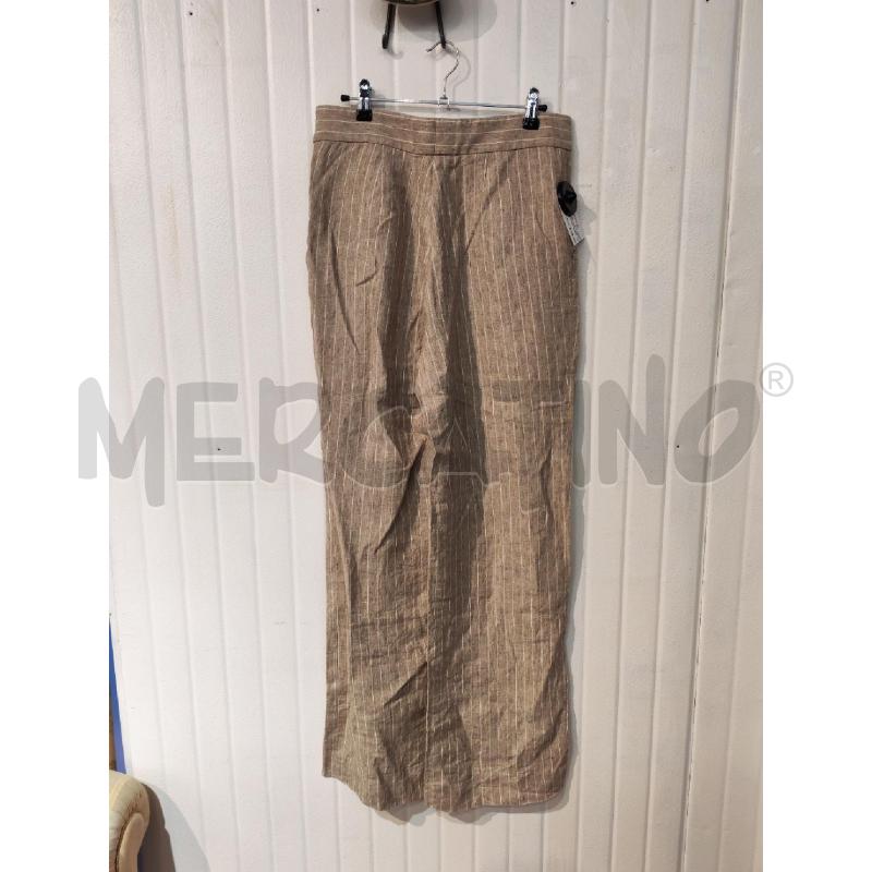 PANTALONE DONNA LUISA SPAGNOLI BEIGE 100% LINO GESSATI | Mercatino dell'Usato Mestre 4