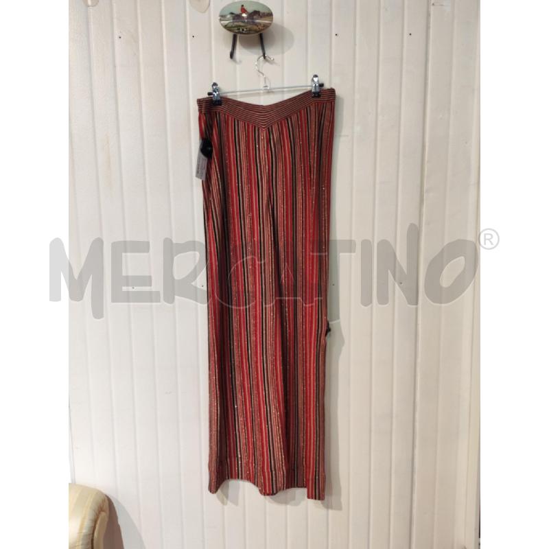 PANTALONE DONNA MALIPARMI A RIGHINE ROSSE E DORATE | Mercatino dell'Usato Mestre 1