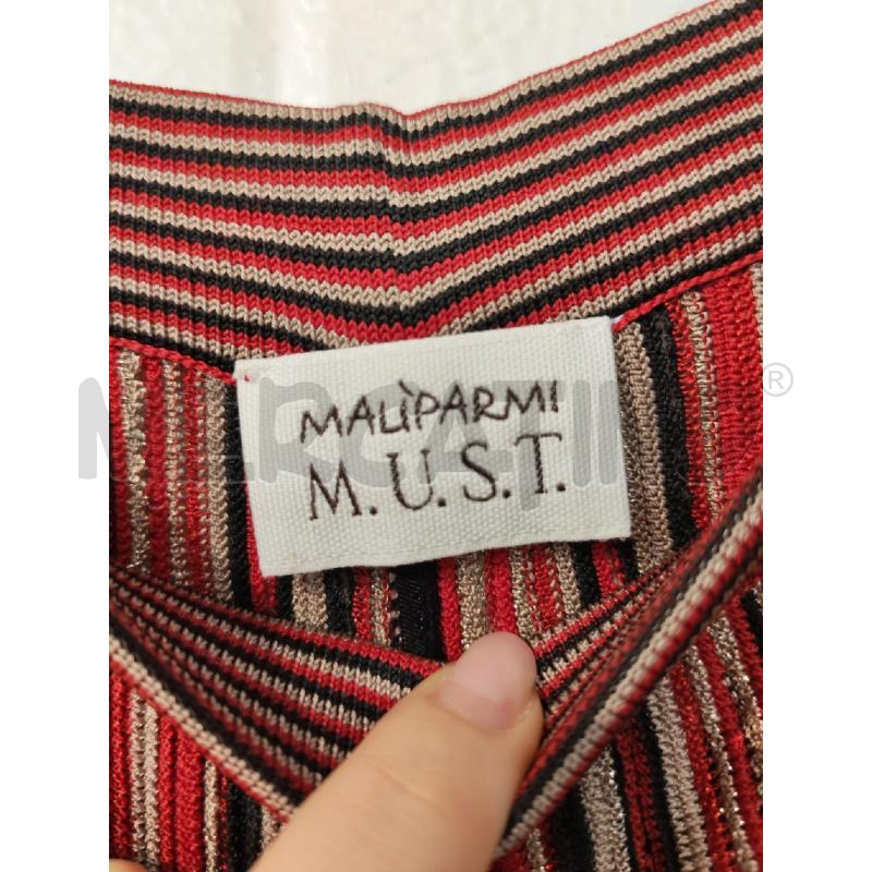 PANTALONE DONNA MALIPARMI A RIGHINE ROSSE E DORATE | Mercatino dell'Usato Mestre 3