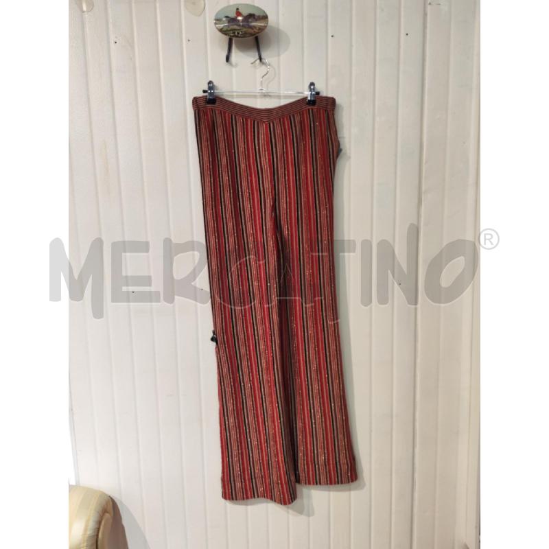 PANTALONE DONNA MALIPARMI A RIGHINE ROSSE E DORATE | Mercatino dell'Usato Mestre 4