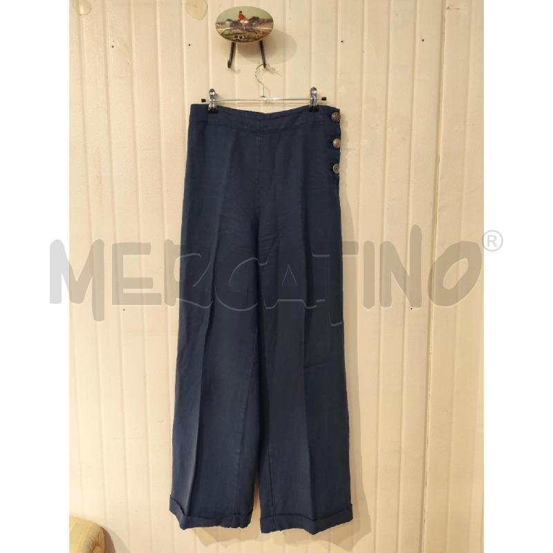 PANTALONE DONNA MAX&CO BLU A PALAZZO BOTTONI LATERALI | Mercatino dell'Usato Mestre 1