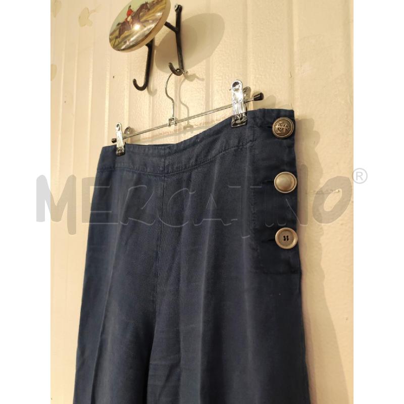 PANTALONE DONNA MAX&CO BLU A PALAZZO BOTTONI LATERALI | Mercatino dell'Usato Mestre 2