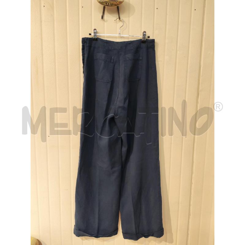 PANTALONE DONNA MAX&CO BLU A PALAZZO BOTTONI LATERALI | Mercatino dell'Usato Mestre 3