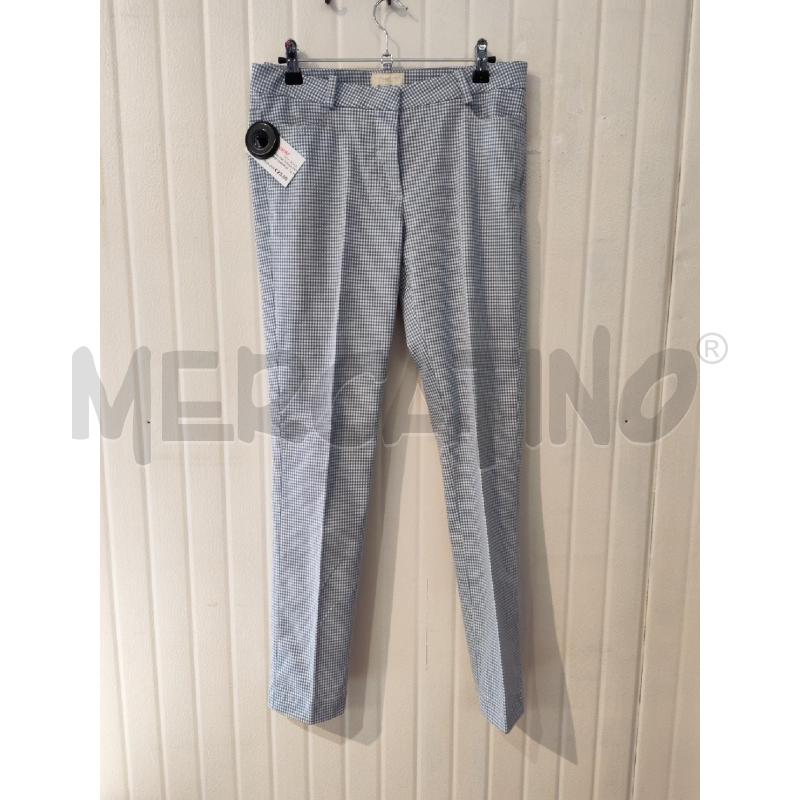 PANTALONE DONNA MET AZZURRI QUADRI BIANCHI | Mercatino dell'Usato Mestre 1