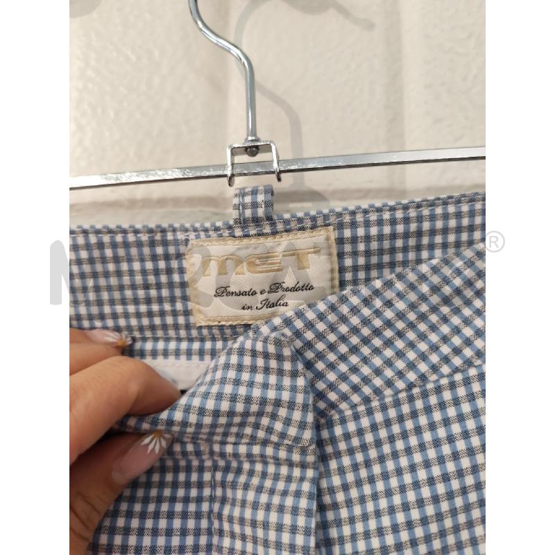 PANTALONE DONNA MET AZZURRI QUADRI BIANCHI | Mercatino dell'Usato Mestre 2