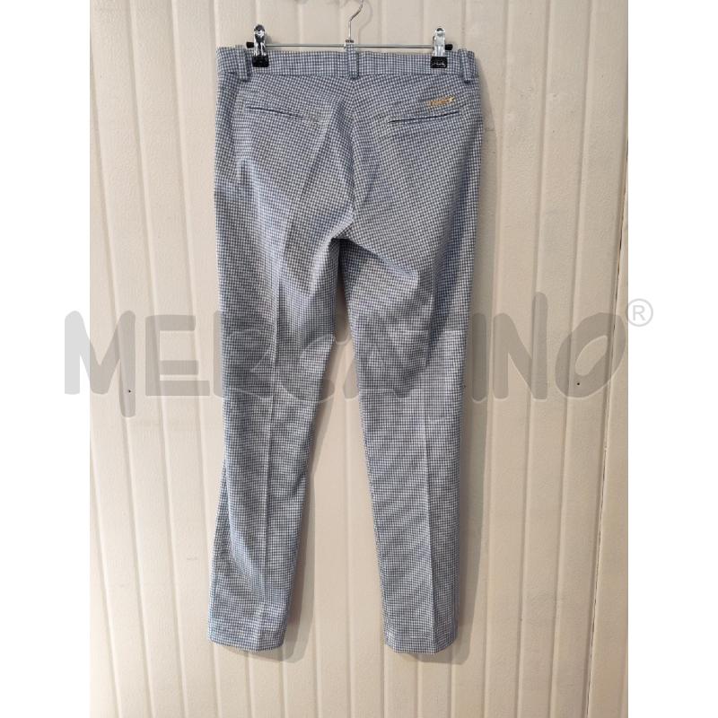 PANTALONE DONNA MET AZZURRI QUADRI BIANCHI | Mercatino dell'Usato Mestre 3