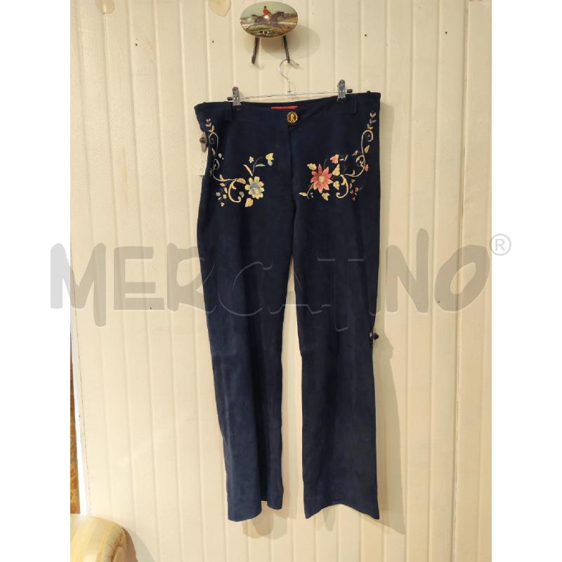 PANTALONE DONNA ROBERTA DI CAMERINO VERA PELLE BLU | Mercatino dell'Usato Mestre 1