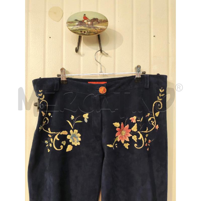 PANTALONE DONNA ROBERTA DI CAMERINO VERA PELLE BLU | Mercatino dell'Usato Mestre 2
