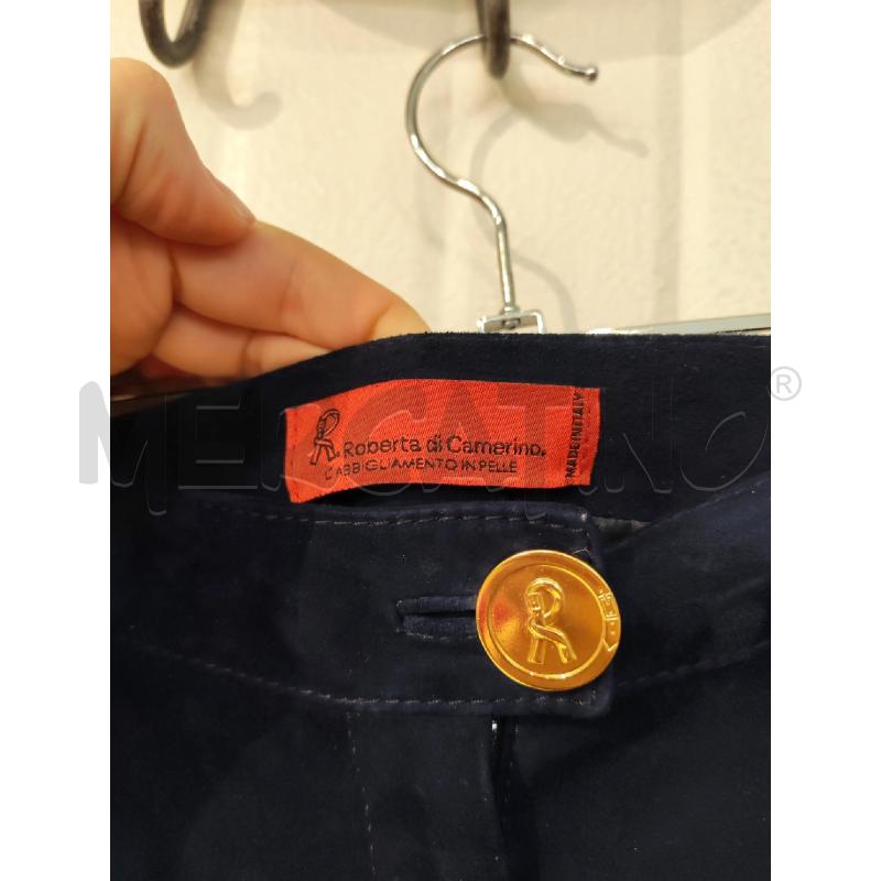 PANTALONE DONNA ROBERTA DI CAMERINO VERA PELLE BLU | Mercatino dell'Usato Mestre 3