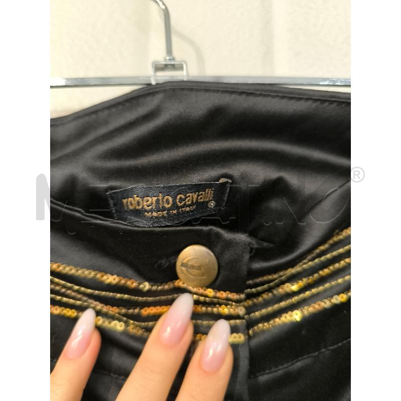 PANTALONE DONNA ROBERTO CAVALLI NERO PAILETTES DORATE | Mercatino dell'Usato Mestre 3