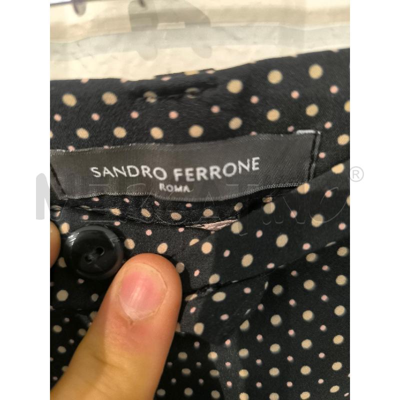 PANTALONE DONNA SANDRO FERRONE NERO POIS BEIGE  | Mercatino dell'Usato Mestre 3