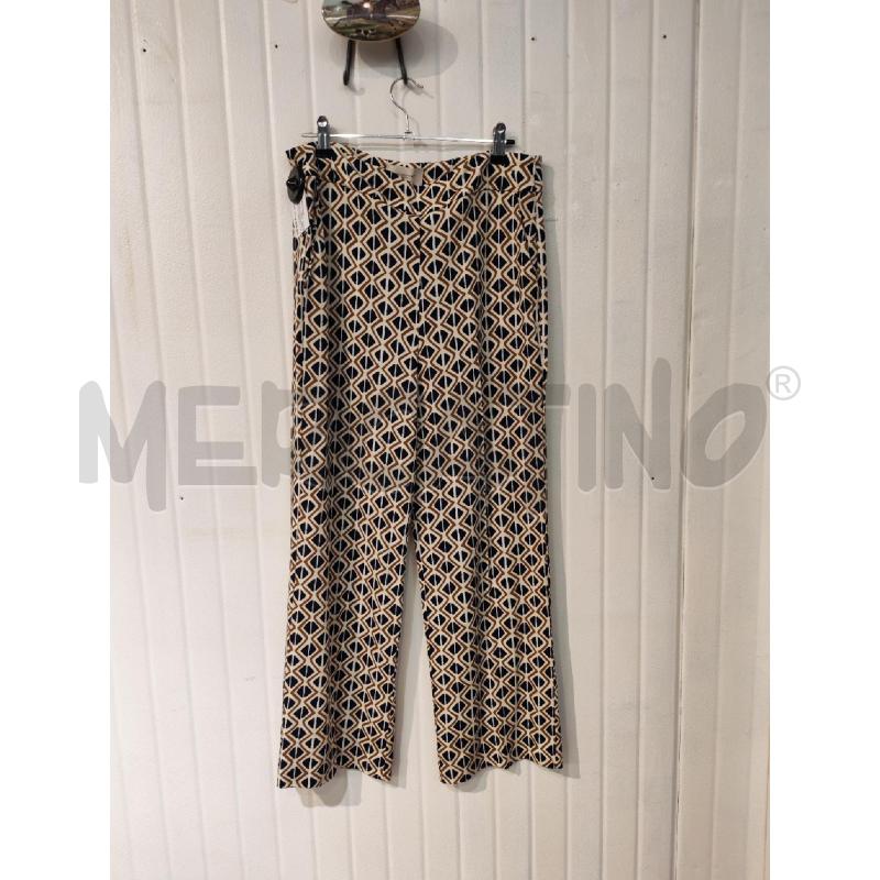 PANTALONE DONNA VIA MASINI 80 CREMA FANTASIA BLU BEIGE | Mercatino dell'Usato Mestre 1