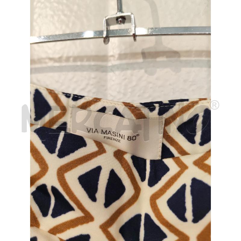 PANTALONE DONNA VIA MASINI 80 CREMA FANTASIA BLU BEIGE | Mercatino dell'Usato Mestre 2