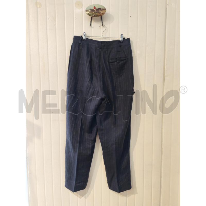 PANTALONE UOMO LUCIANO SOPRANI BLU GESSATO LINO  | Mercatino dell'Usato Mestre 3