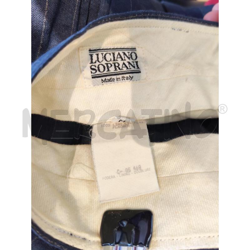 PANTALONE UOMO LUCIANO SOPRANI BLU GESSATO LINO  | Mercatino dell'Usato Mestre 4