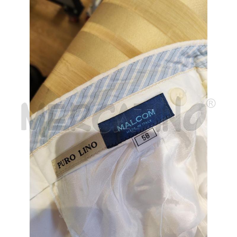 PANTALONE UOMO MALC0M LINO BIANCHI | Mercatino dell'Usato Mestre 3