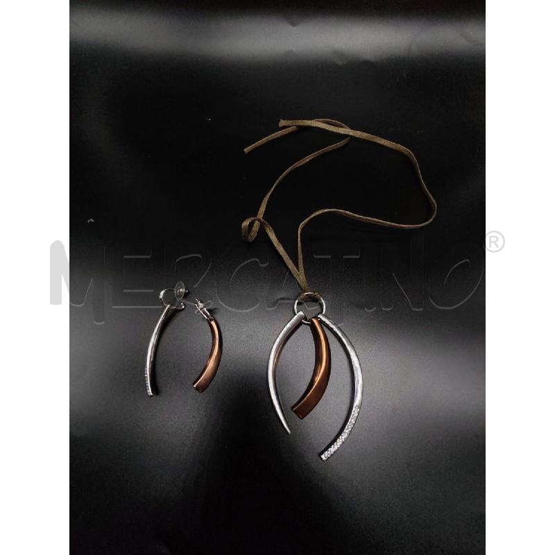 PARURE ACCIAIO BRONZO BRILLANTINI  | Mercatino dell'Usato Mestre 1