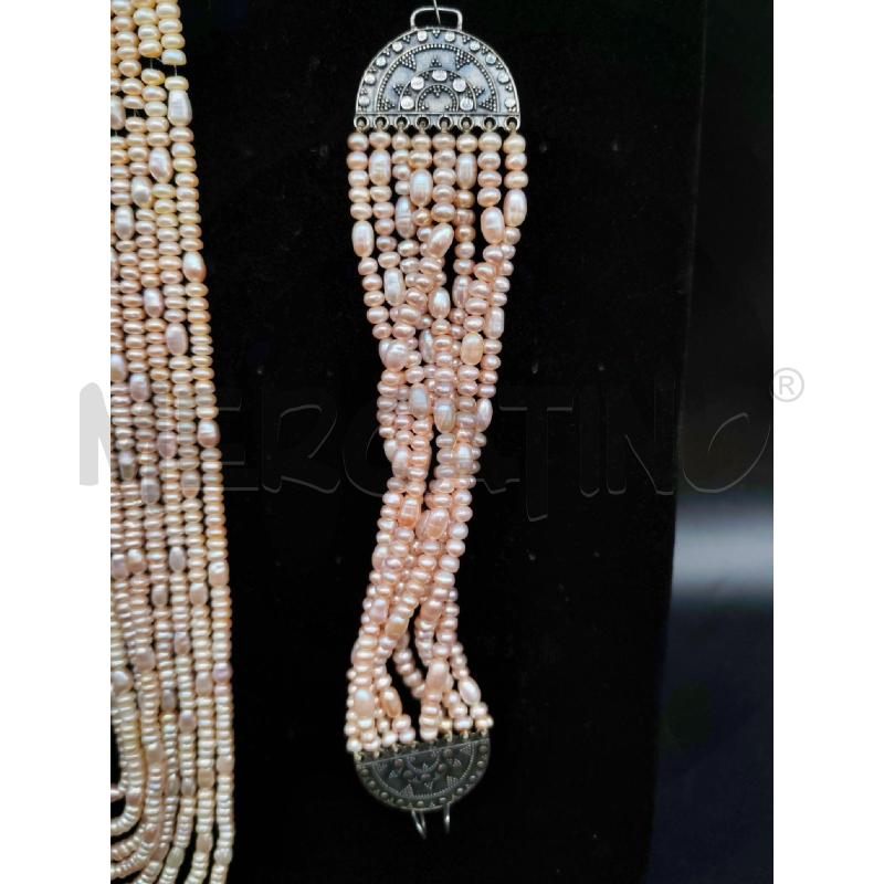 PARURE COLLANA E BRACCIALE PERLINE ROSA | Mercatino dell'Usato Mestre 4