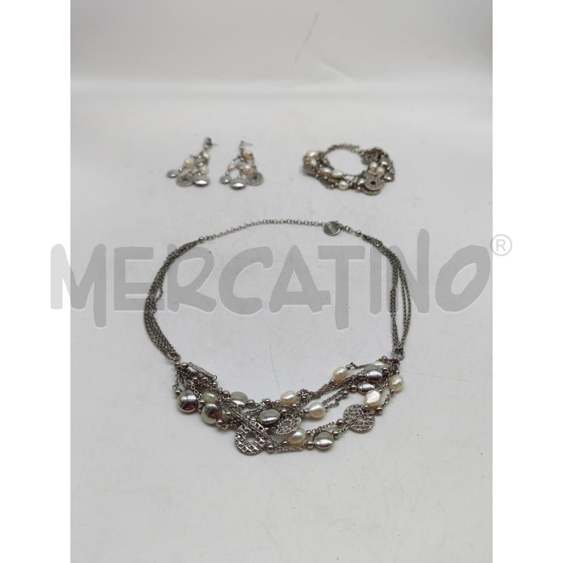 PARURE LORENZO UNGARI ARGENTATA E PERLINE 3 PZ. | Mercatino dell'Usato Mestre 1