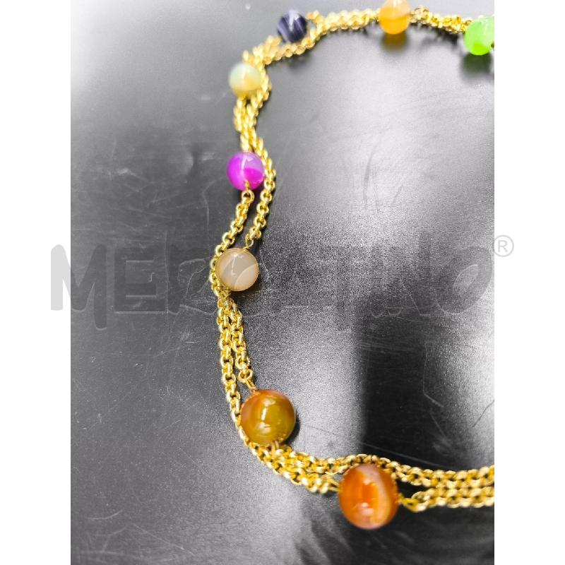 PARURE PIETRE COLORATE CATENELLA DORATA | Mercatino dell'Usato Mestre 5