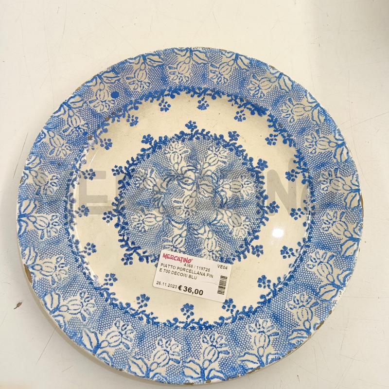 PIATTO PORCELLANA FINE 700 DECORI BLU VEDOVA VICENZA