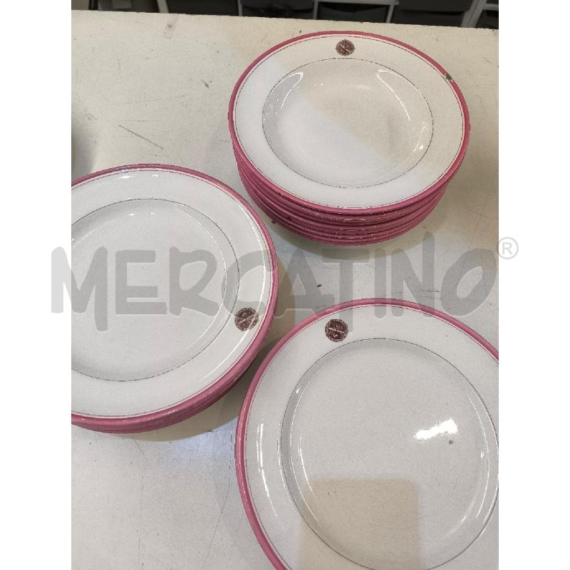 PIATTO SERVIZIO DA 10 BORDO ROSA | Mercatino dell'Usato Mestre 1