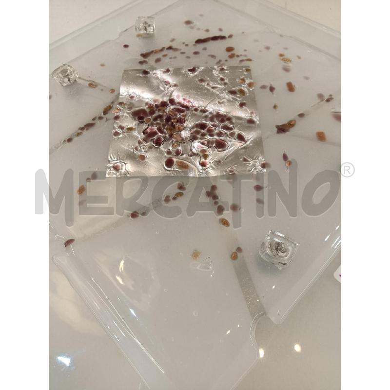 PLAFONIERA VETRO QUADRATA MACCHIE VIOLA | Mercatino dell'Usato Mestre 4