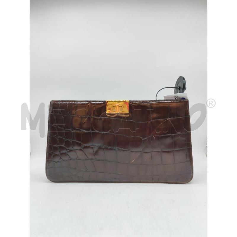 POCHETTE ANTONIO SCEPI MARRONE CHIUSURA DORATA | Mercatino dell'Usato Mestre 1