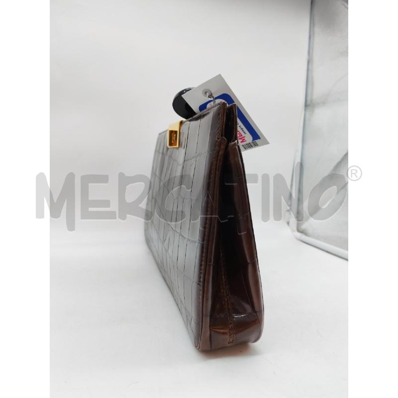 POCHETTE ANTONIO SCEPI MARRONE CHIUSURA DORATA | Mercatino dell'Usato Mestre 4