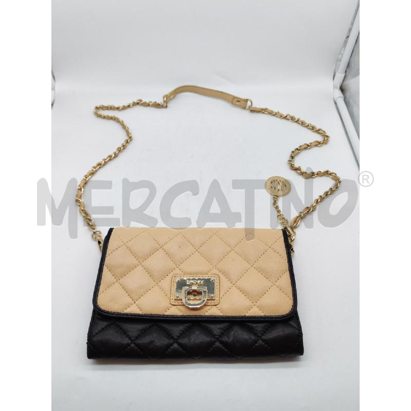 POCHETTE DKNY TRAPUNTATA BEIGE NERAÙ | Mercatino dell'Usato Mestre 1