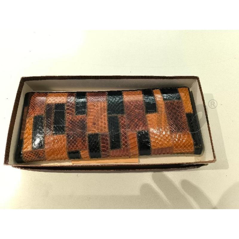 POCHETTE RETTILE MARRONE NERA | Mercatino dell'Usato Mestre 1