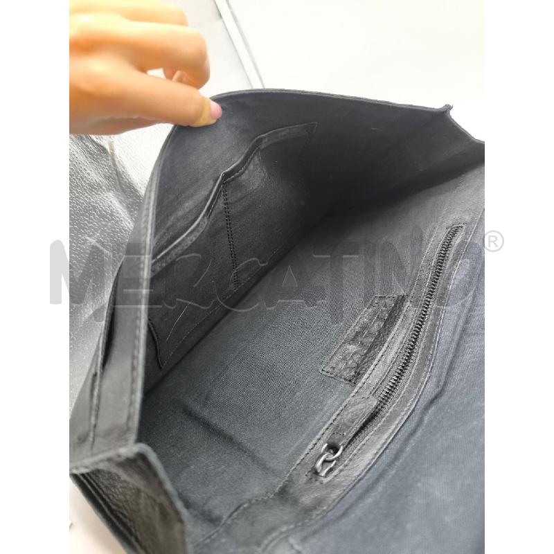 POCHETTE VERA PELLE NERA CON PARTE IN CAVALLINO | Mercatino dell'Usato Mestre 3