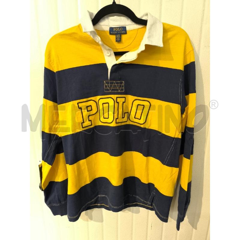 POLO BAMBINO RALPH LAUREN GIALLO BLU RIGHE  | Mercatino dell'Usato Mestre 1