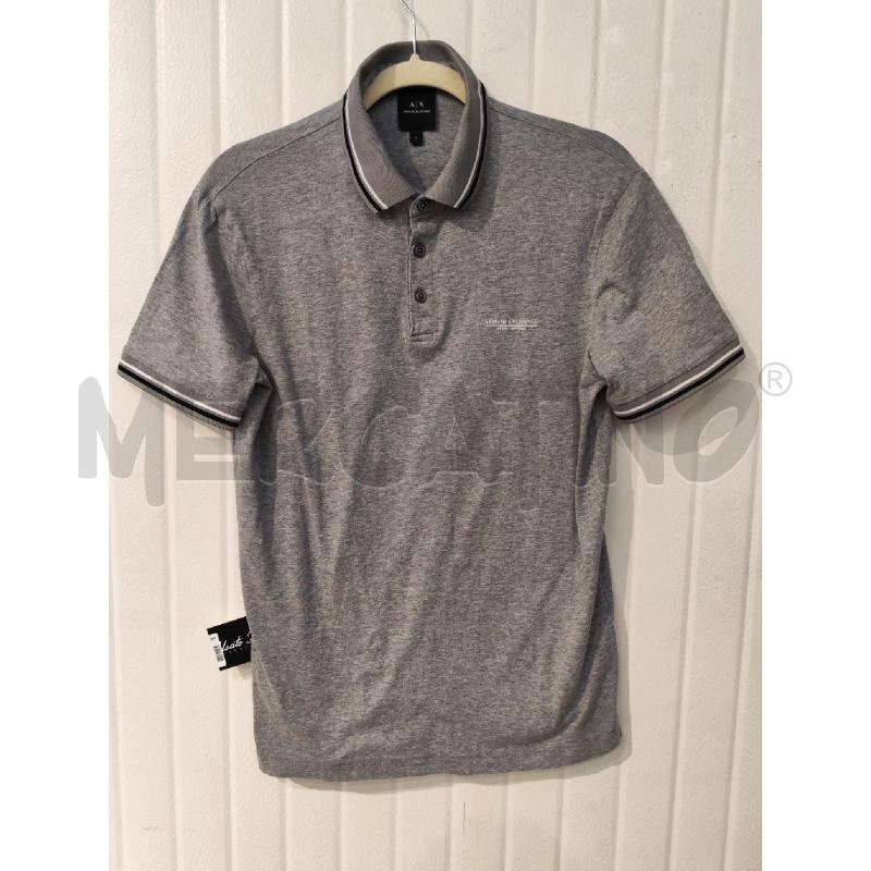 POLO UOMO ARMANI EXCHANGE GRIGIA CONTORNI NERI BIANCHI  | Mercatino dell'Usato Mestre 1